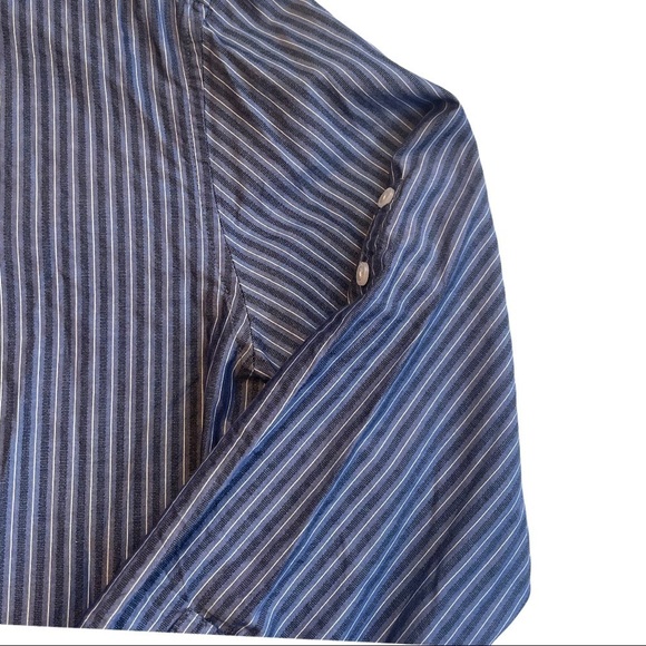 Calvin Klein Blue Striped Long Sleeved Cotton Blend Casual Casual Dress … - Picture 4 of 10